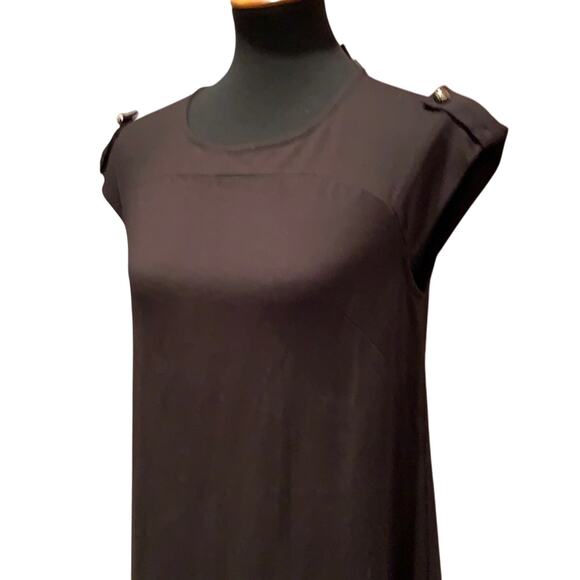 New Cynthia Steffe Size 8 RayonBlend Short Sleeve Little Black Knit Sheath Dress - Picture 2 of 7